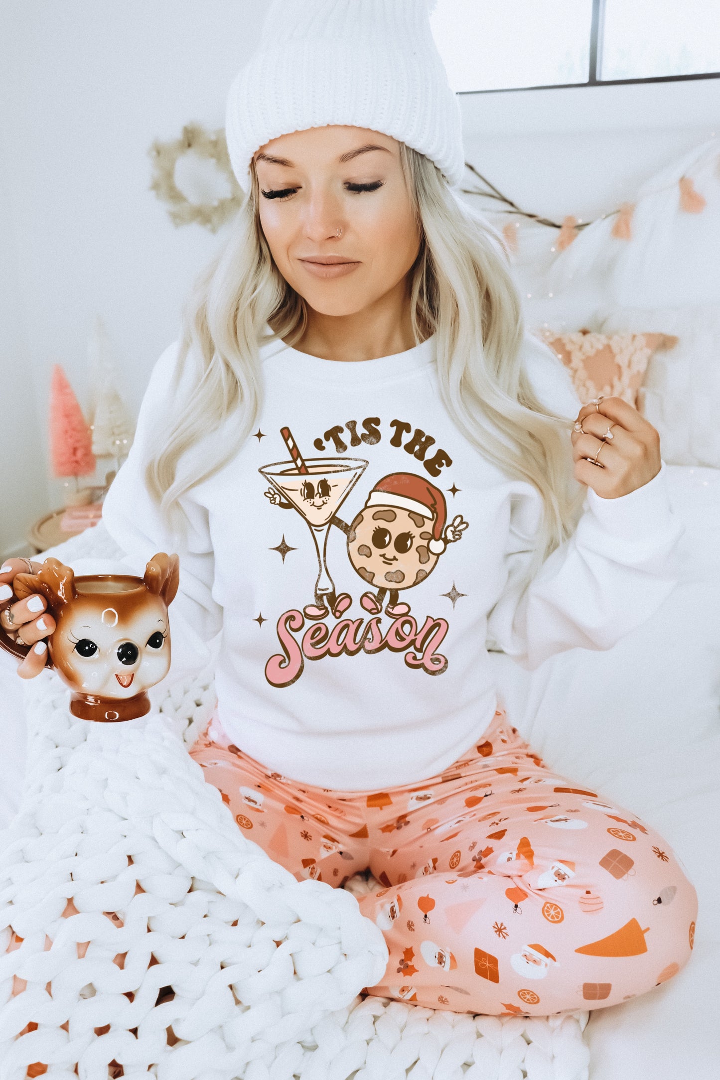 Tis The Season White Crewneck Sweatshirt