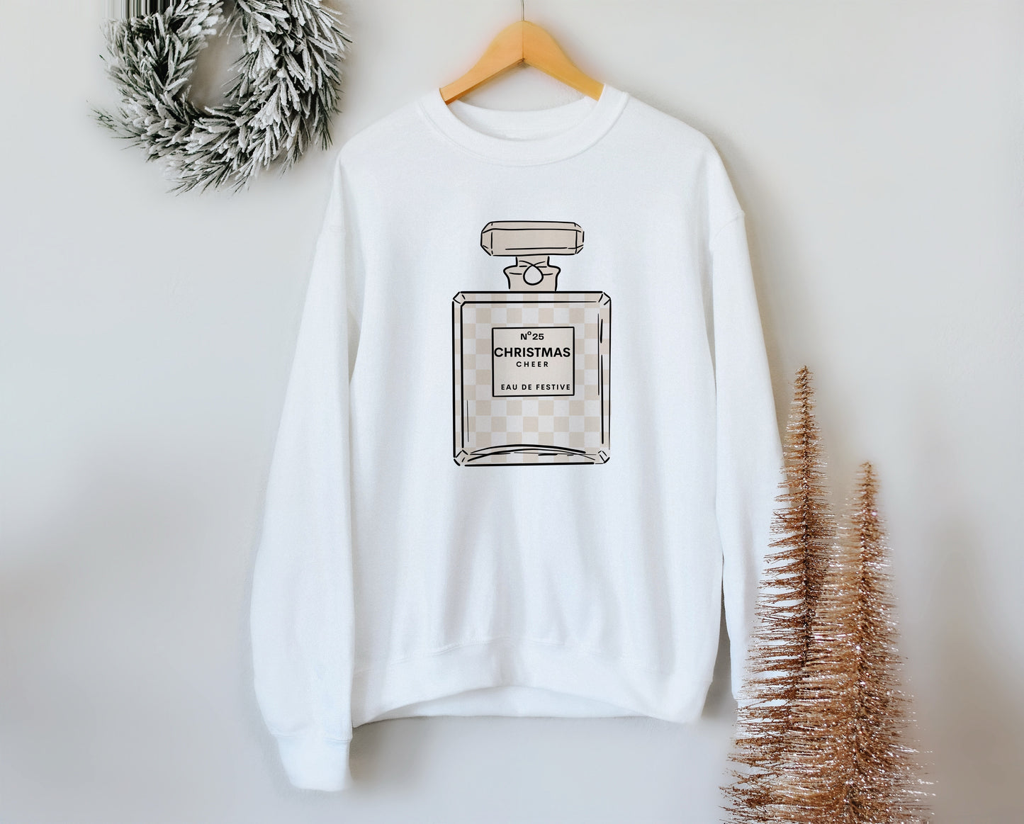 No. 25 Christmas Cheer White Crewneck Sweatshirt