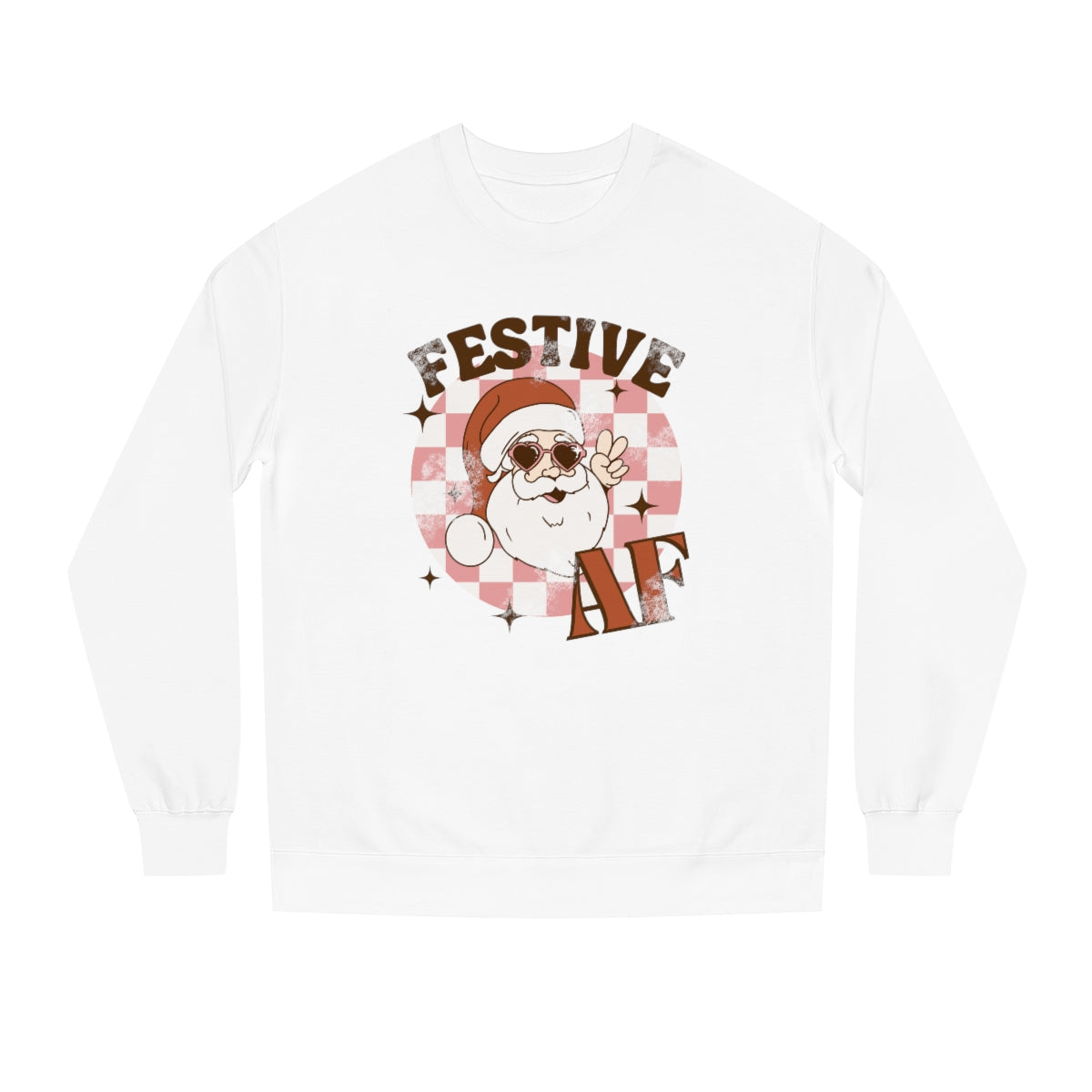 Festive AF Santa White Crewneck Sweatshirt