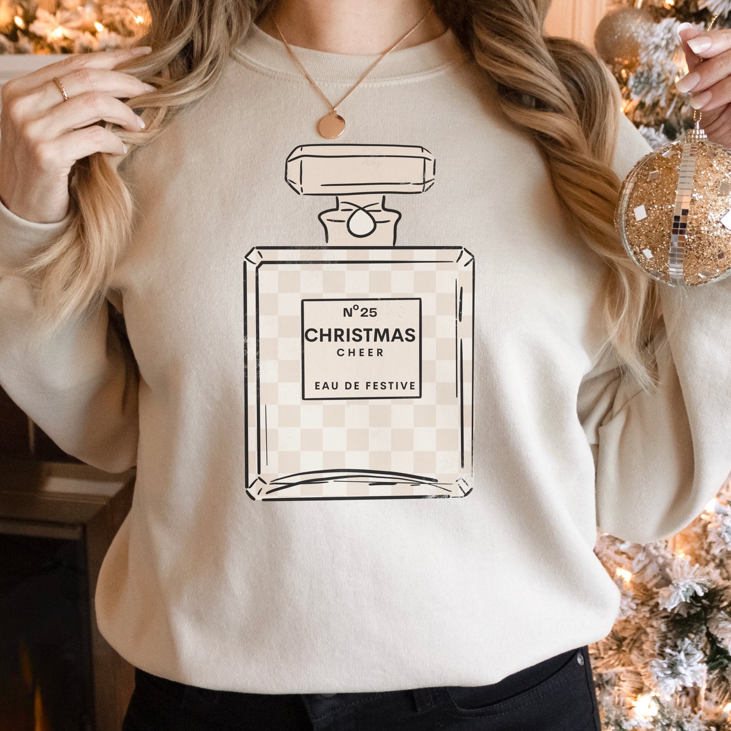 NO. 25 Christmas Cheer Sand Crewneck Sweatshirt