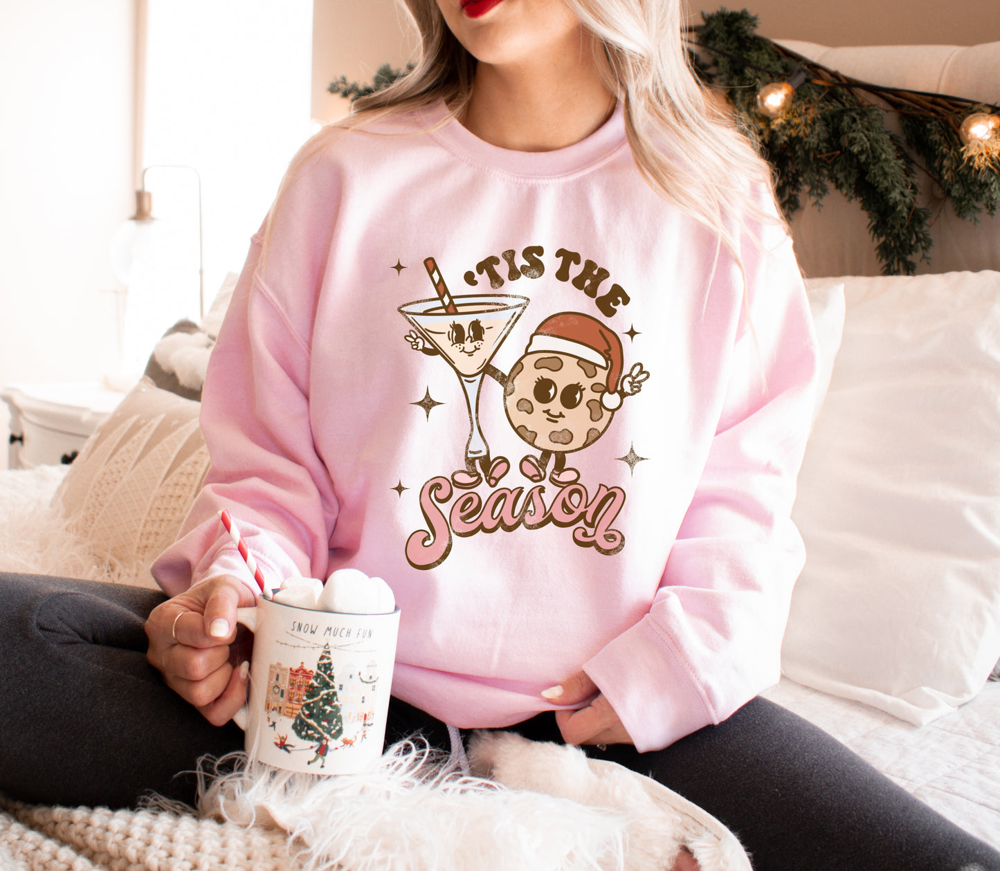 Tis The Season Pink Crewneck Sweatshirt